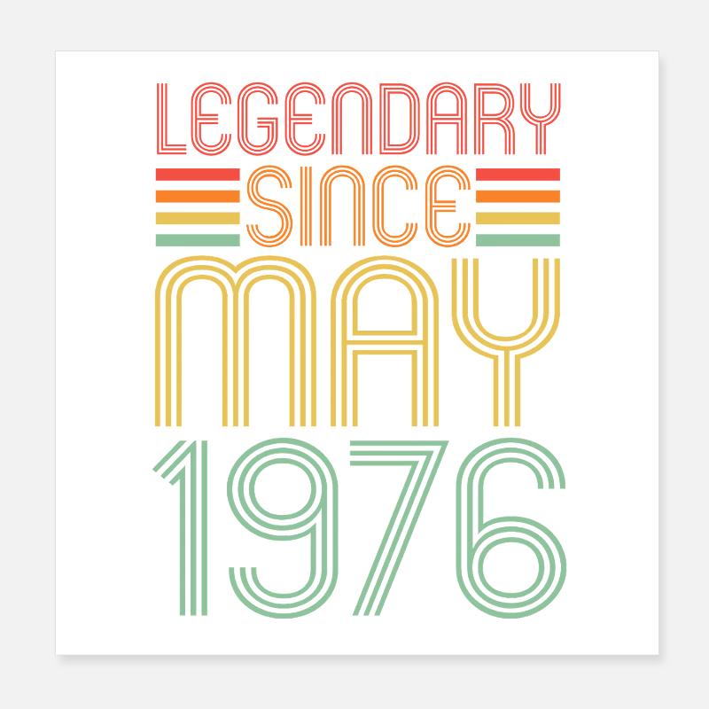 Legendary since May 1976, Geburtstag Poster 20x20 cm