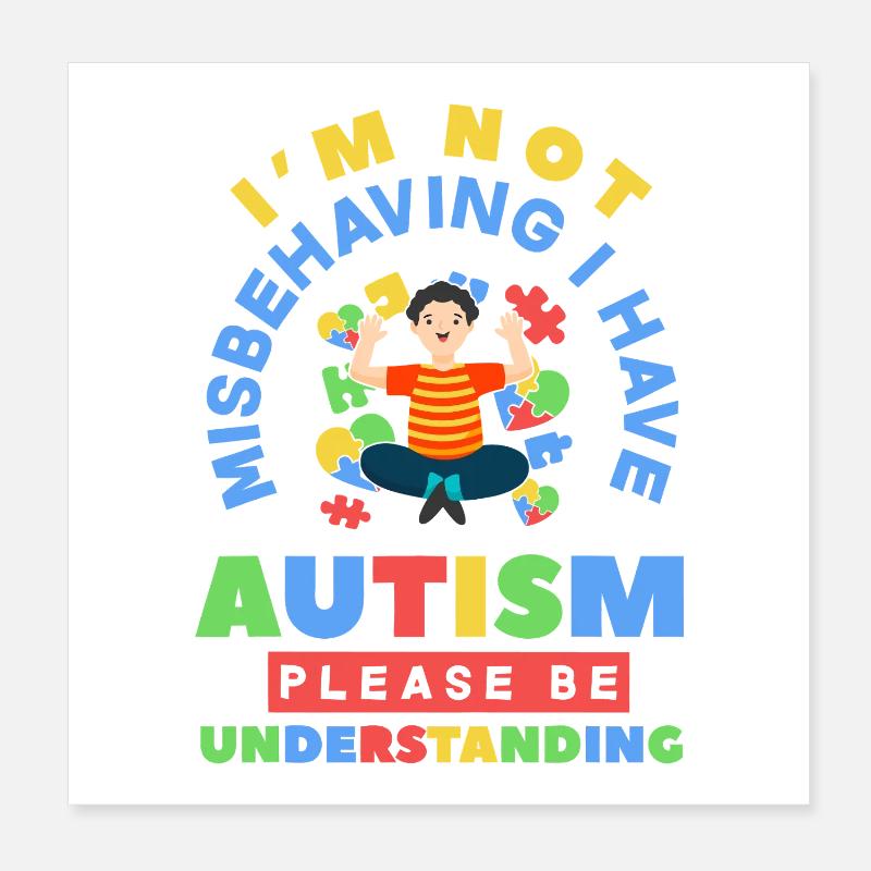Autismus-Verständnis: Puzzle Hearts Poster 20x20 cm