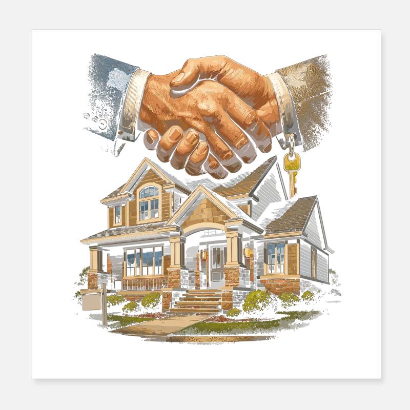 Real Estate Agent Broker Poster 8" x 8" (20x20 cm)