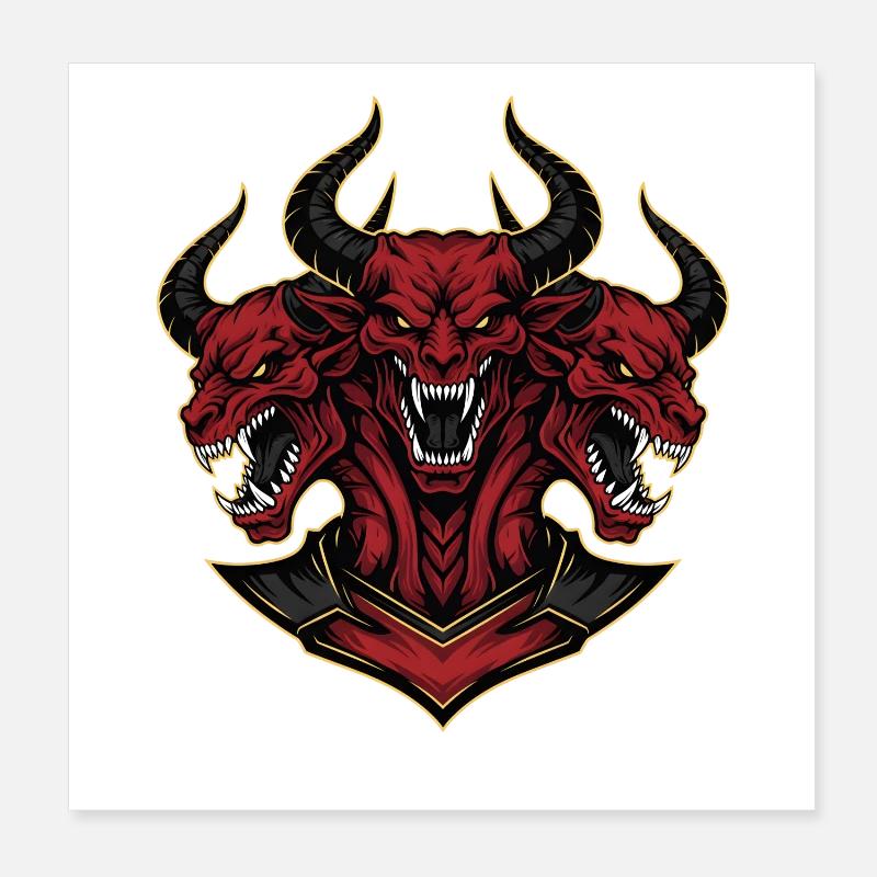 Devil Demon Mask Death Fantasy Satan Halloween Poster 8" x 8" (20x20 cm)