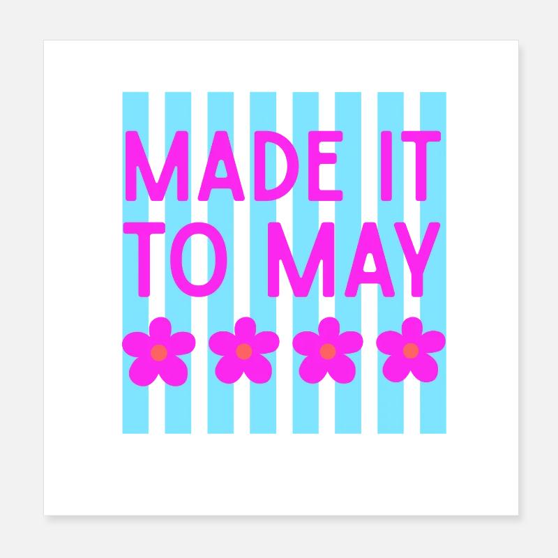 Atteignant May Floral Stripe Poster 20 x 20 cm