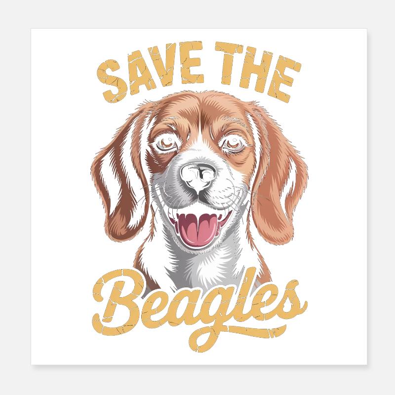 Rettet die Beagles Poster 20x20 cm