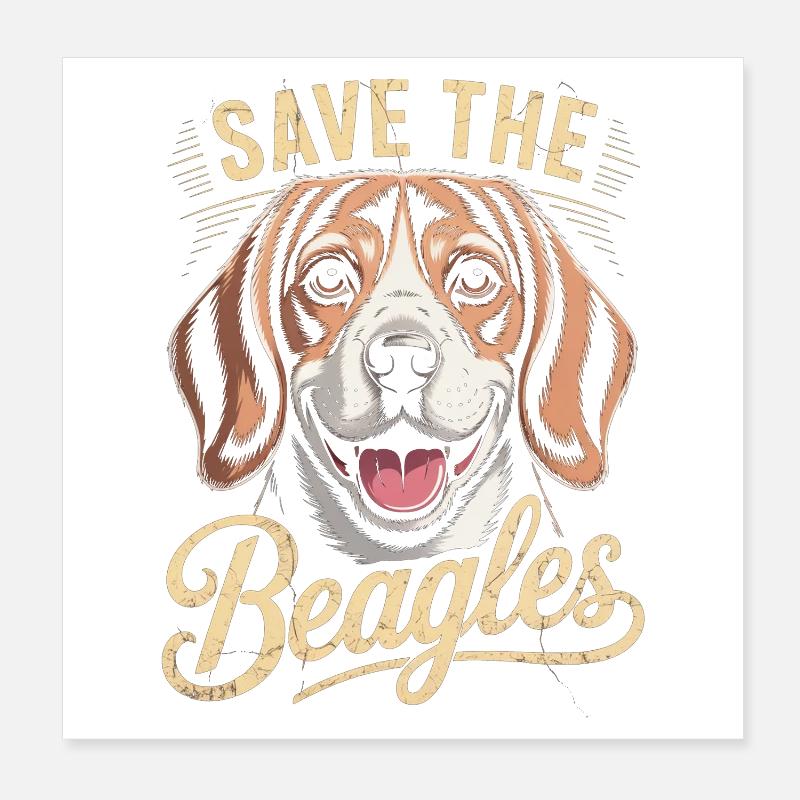 Rettet die Beagles Poster 20x20 cm