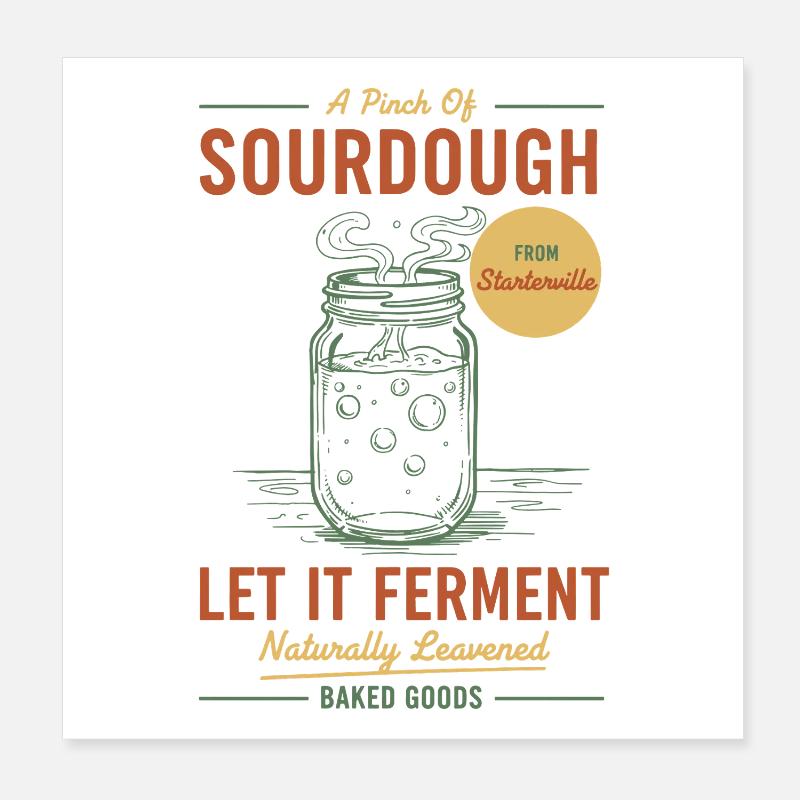 La cuisson au pain au levain permet de fermenter à l’ère du levain Poster 20 x 20 cm