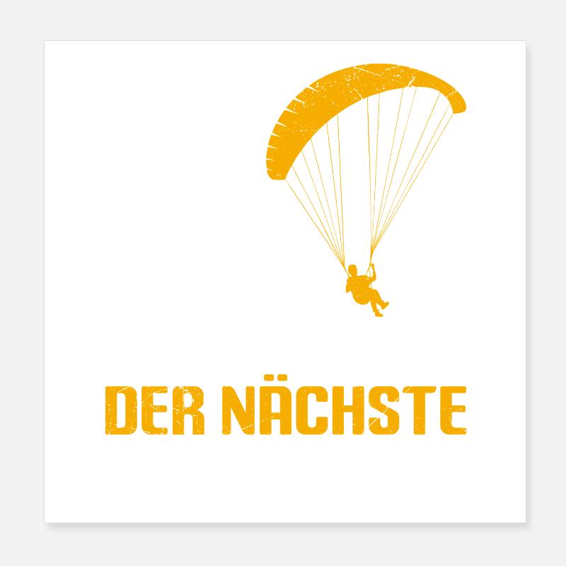 Paraglider Geschenk DER NÄCHSTE SCHRITT Poster 20x20 cm