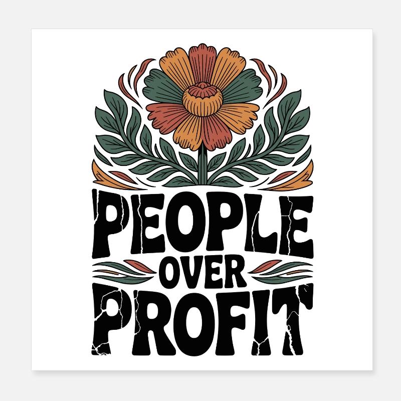 Activisme Justice sociale PeuplePlutôt que le profit Poster 20 x 20 cm