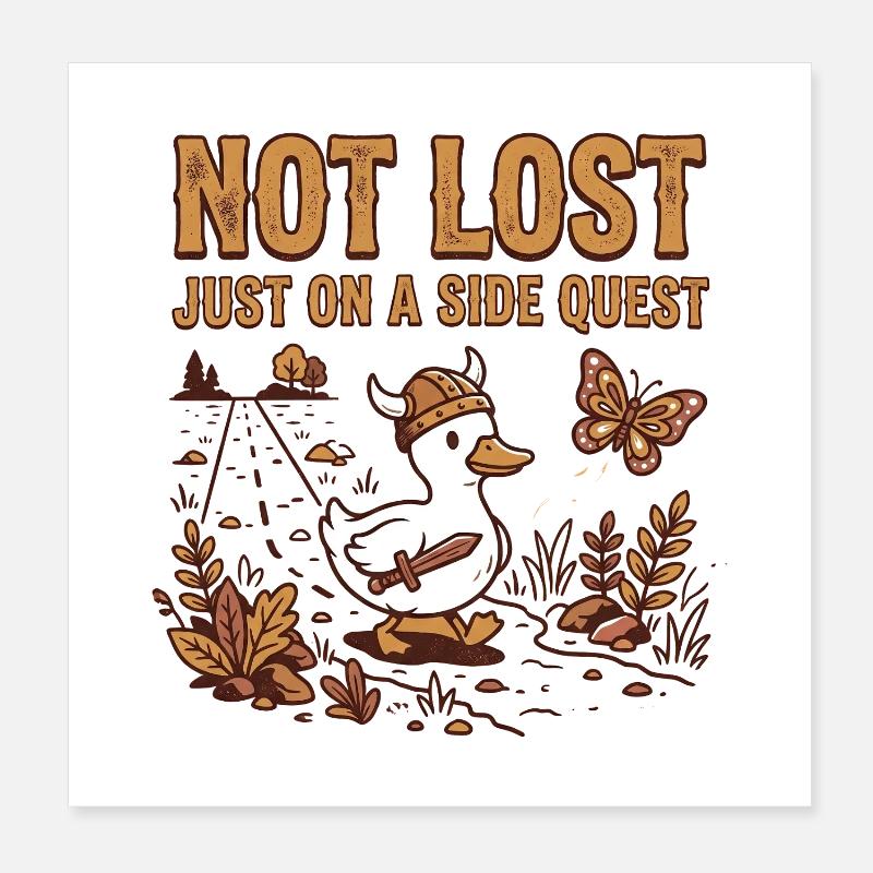 Canard TDAH - Juste en quête secondaire Poster 20 x 20 cm