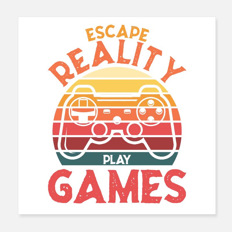 Escape Reality – Spiele & Play Retro Controller Poster 20x20 cm