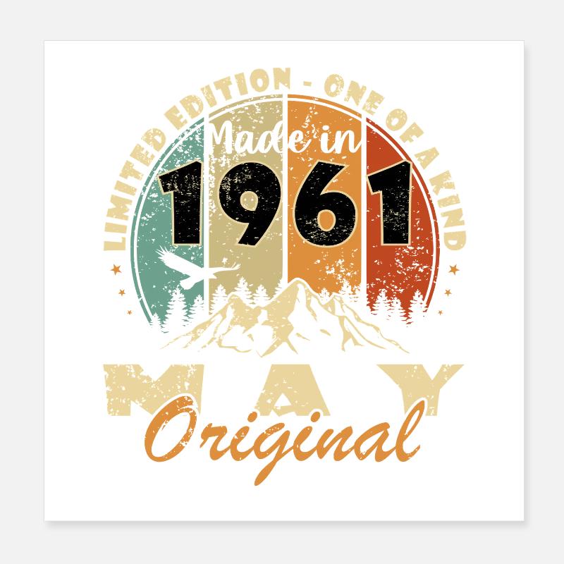 1961 Made in May Original Poster 20x20 cm