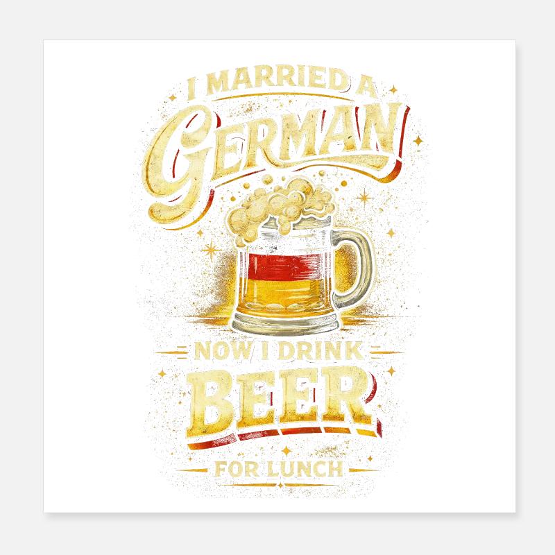 Verheiratet Mit Einem Deutschen Poster 20x20 cm