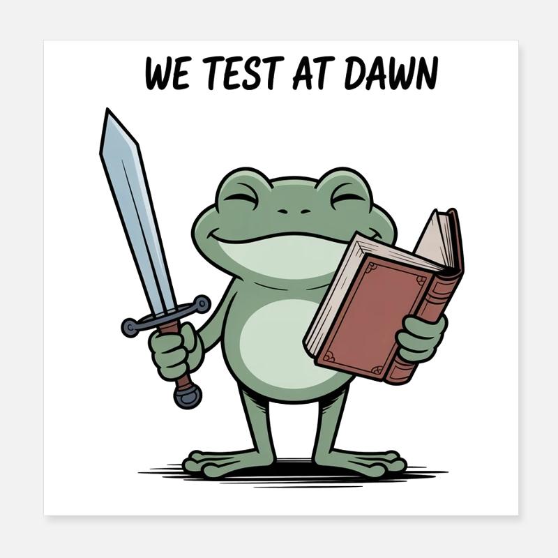 Dawn Quest Frog : Épée et Parchemin Poster 20 x 20 cm