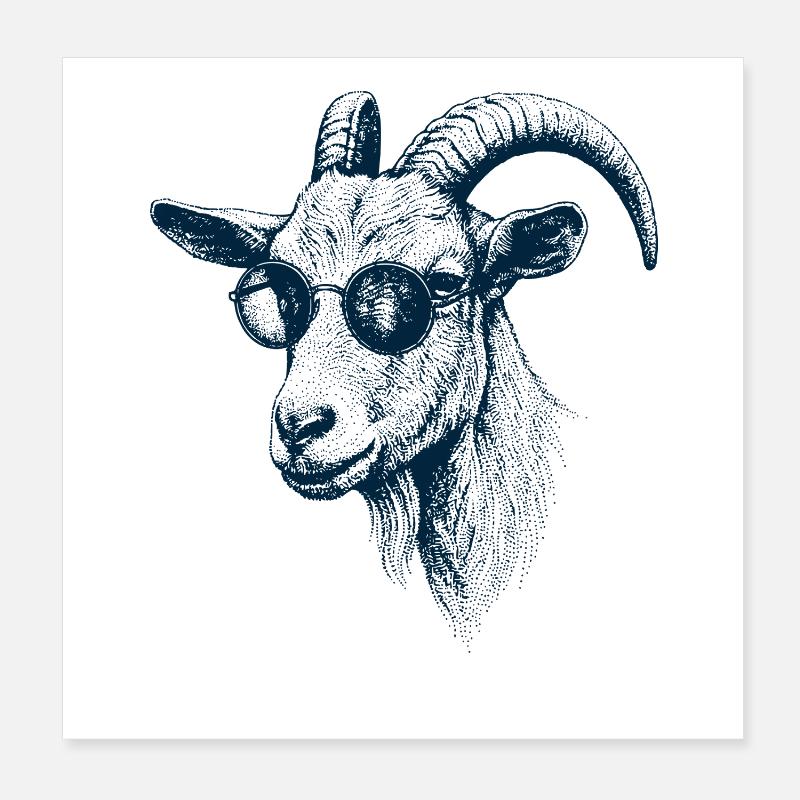Grande Chèvre Poster 20 x 20 cm