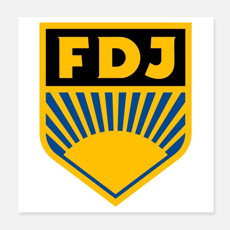 FDJ - Freie Deutsche Jugend Logo (dreifarbig) Poster 20x20 cm