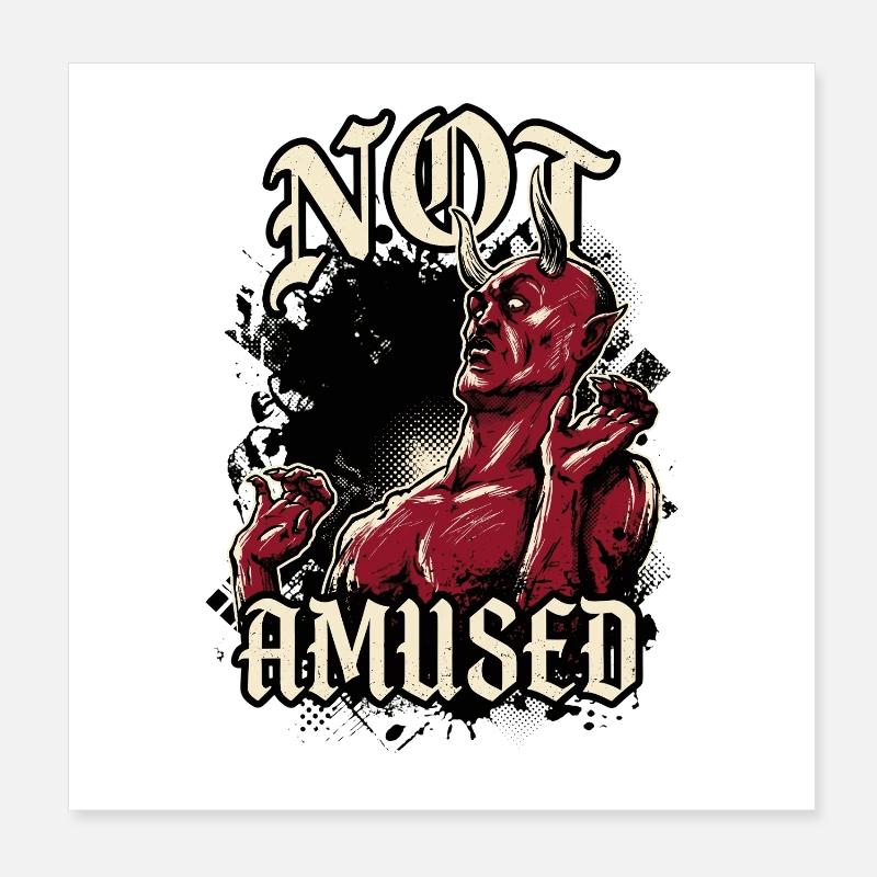 Red Devil Not Amused Funny Poster 8" x 8" (20x20 cm)