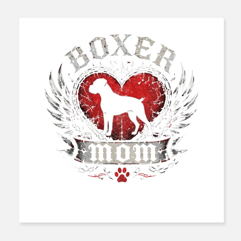 Emblème de l’aile de cœur de boxer Poster 20 x 20 cm