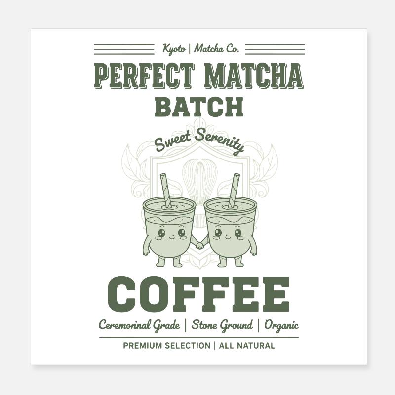 Perfekter Matcha Batch Kaffee Kyoto Grüner Tee Poster 20x20 cm