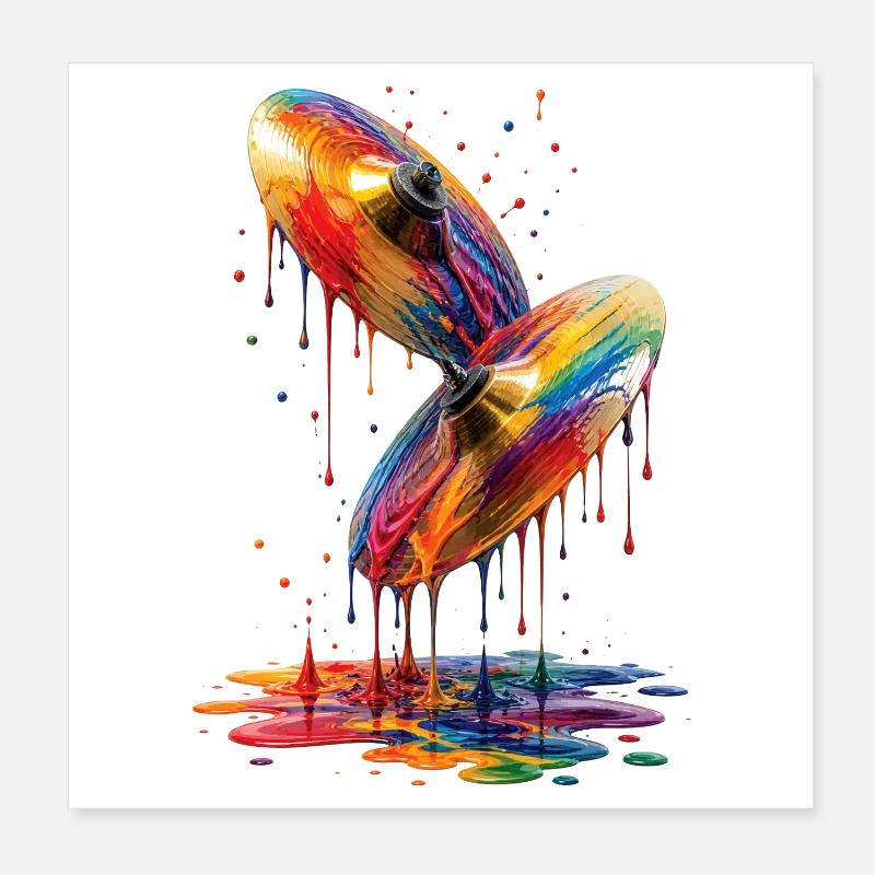 Pools with dripping colors Poster 8" x 8" (20x20 cm)