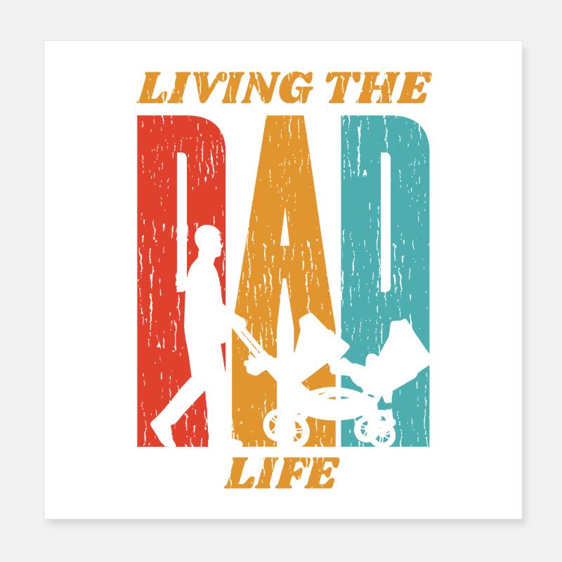 Dad Life Retro Poster 20x20 cm