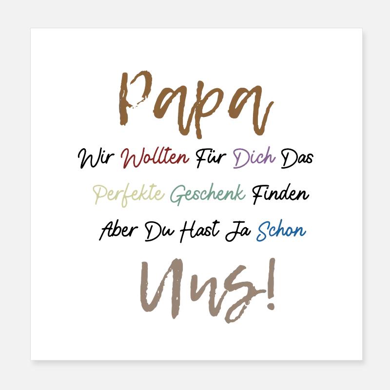 Perfekte Spruch Vatertagsgeschenk für Bester Papa Poster 20x20 cm