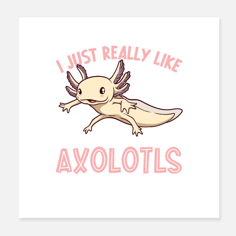 J’adore mon Axolotl Arlequin Poster 20 x 20 cm