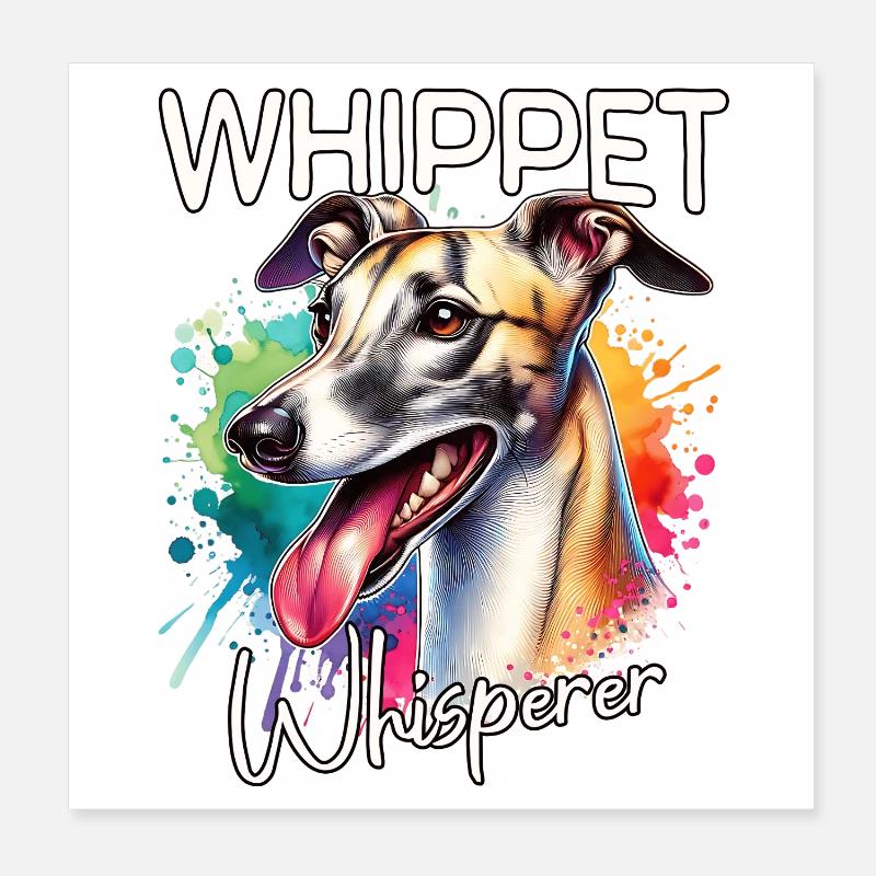 Windhund Flüsterer Poster 20x20 cm