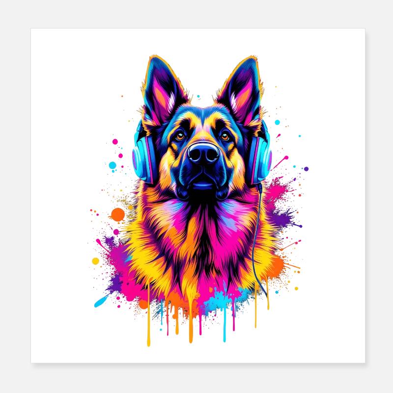 Berger allemand Poster 20 x 20 cm