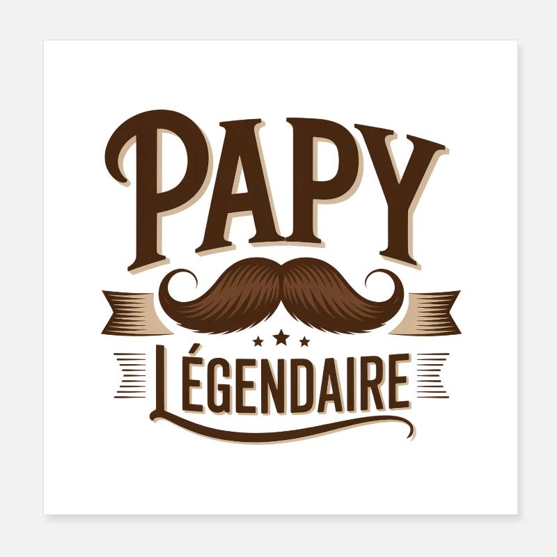 Opa Legendärer Schnurrbart Poster 20x20 cm