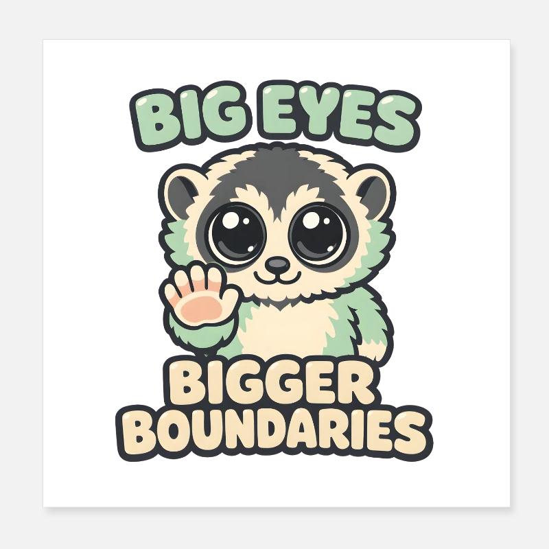 Big Eyes | Plum lori with borders Poster 8" x 8" (20x20 cm)