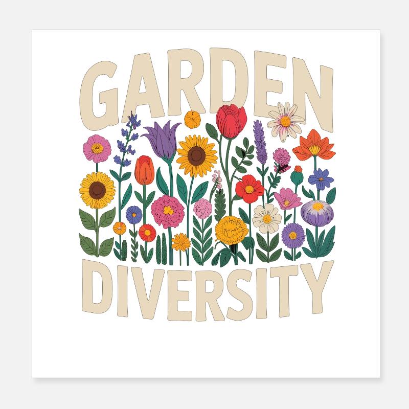 Diversité des jardins Diversité des fleurs Poster 20 x 20 cm