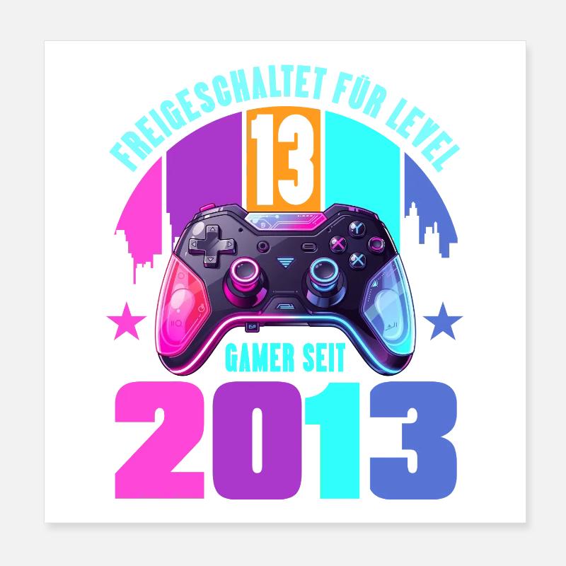13e anniversaire, jeunes filles Poster 20 x 20 cm