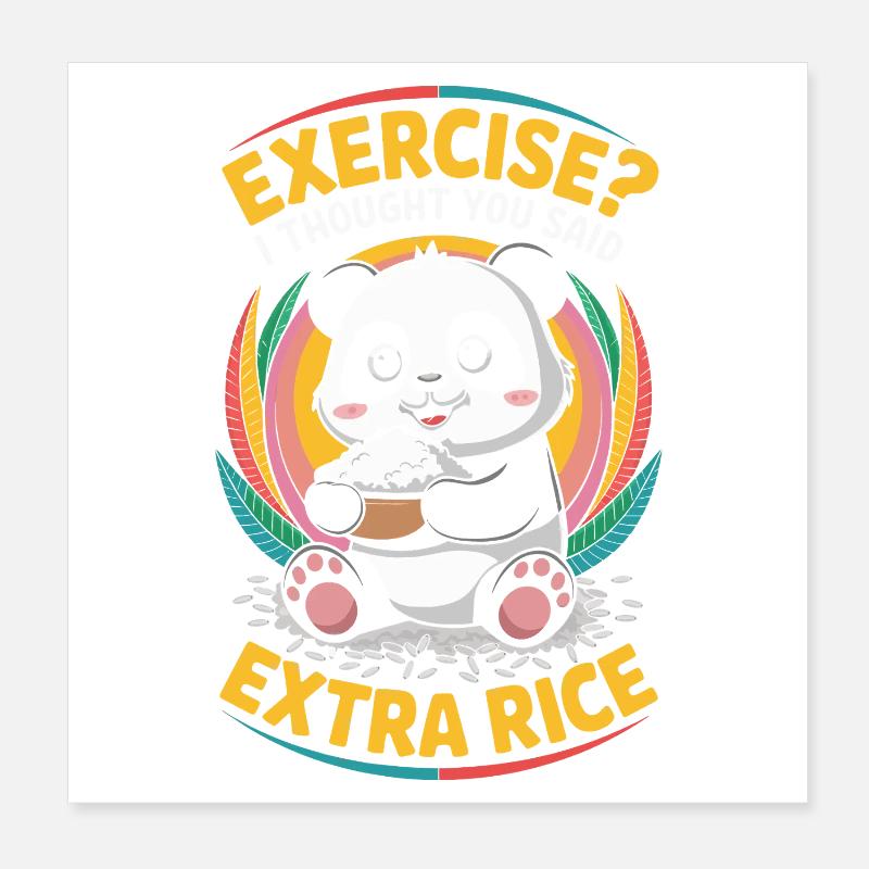 Panda Extra Rice Humour Poster 20 x 20 cm