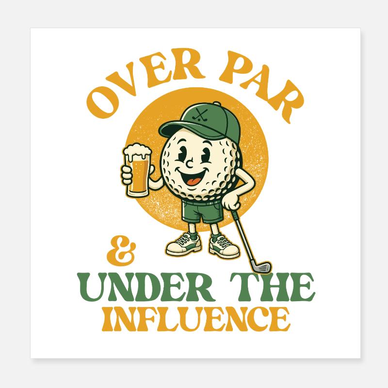Überdurchschnittlicher Golfbier-Humor unter Einfluss Poster 20x20 cm