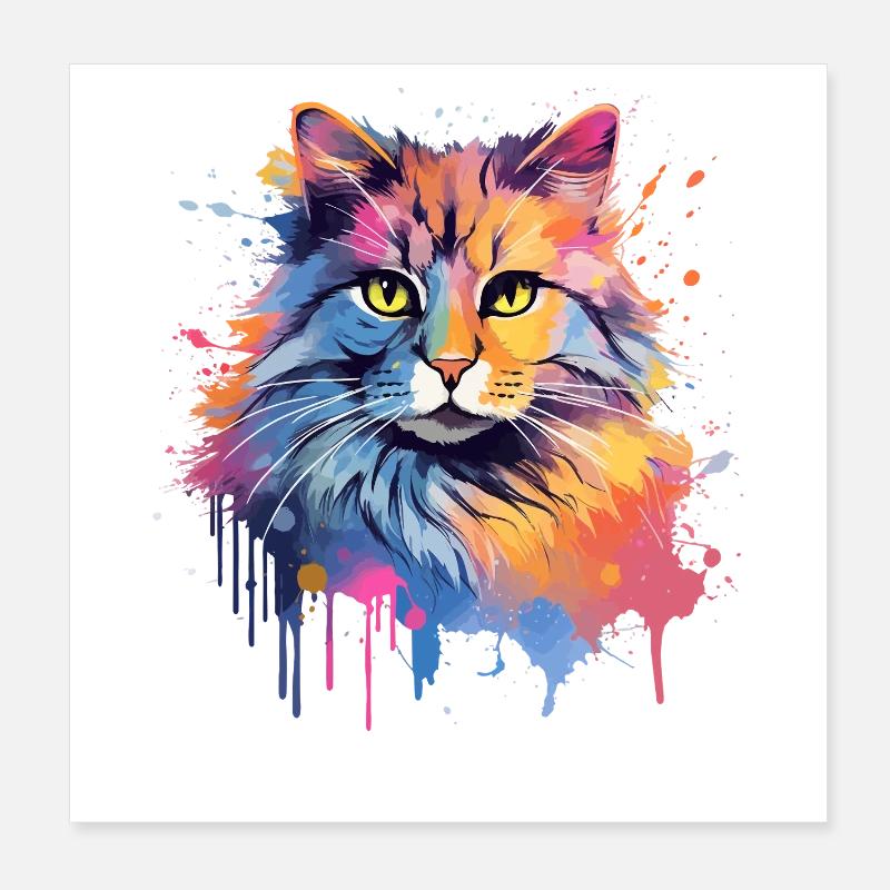 Face de chat à queue courte américaine Poster 20 x 20 cm