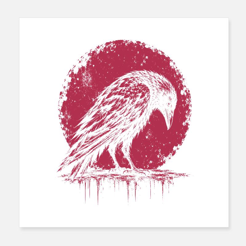 Rabe Krähe Gothic Mond Shirt Poster 20x20 cm