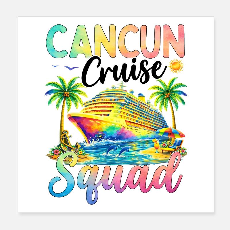 Cancun Cruise Squad Poster 8" x 8" (20x20 cm)