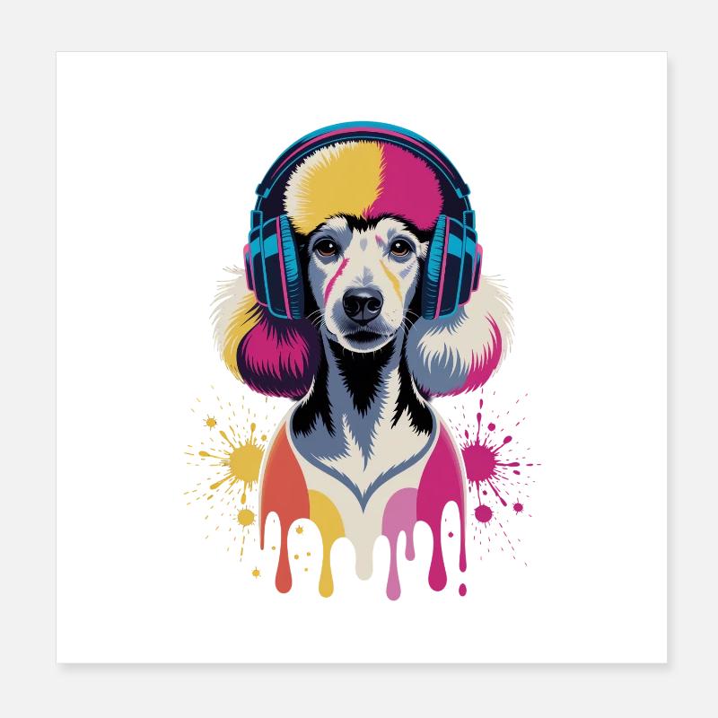 Casque Caniche Poster 20 x 20 cm