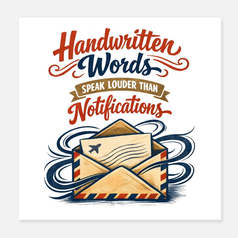 Handschrift statt Push | Snail Mail Poster 20x20 cm