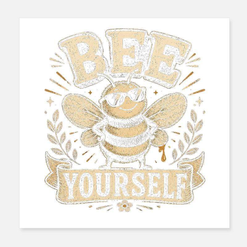 Graphique vintage Bee Yourself Poster 20 x 20 cm