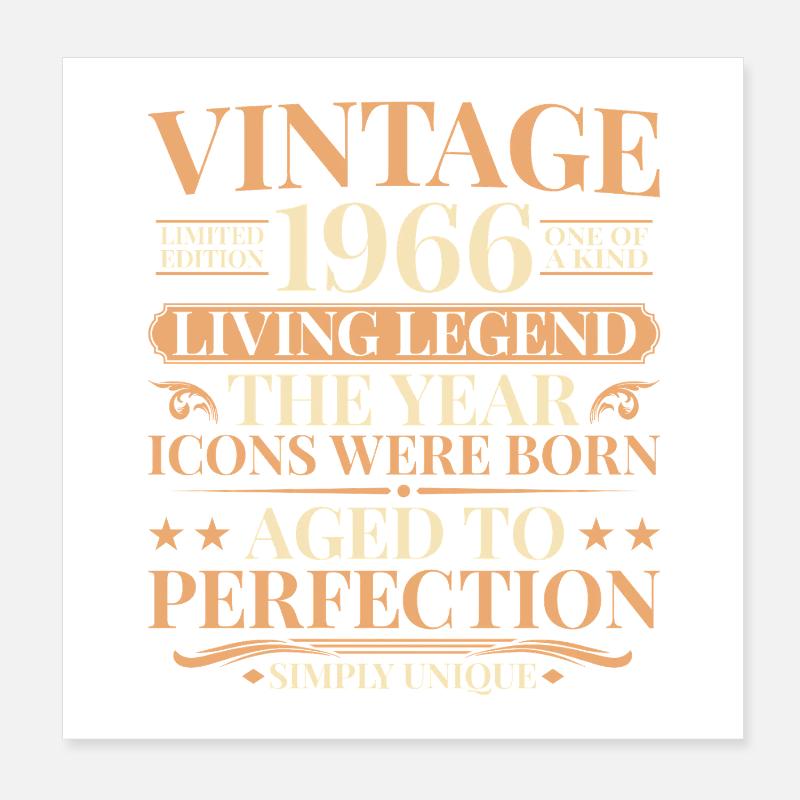 Living Legend 1966 – 60th Birthday Retro Poster 8" x 8" (20x20 cm)