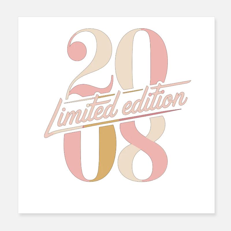 2008 Limited Edition Geburtstag Poster 20x20 cm