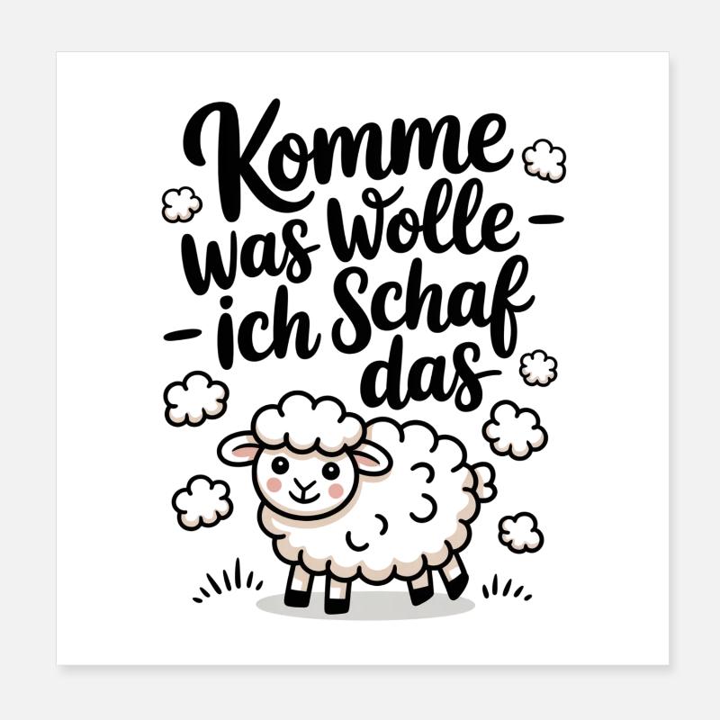 Komme Was Wolle Ich Schafe Das Poster 20x20 cm