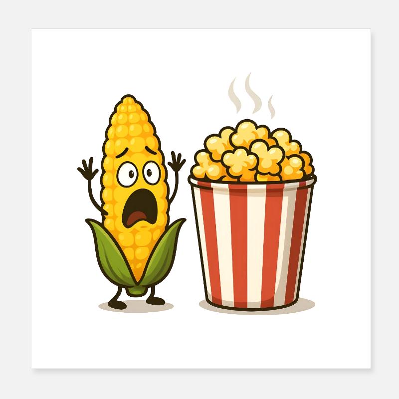Popcorn choqué au maïs Poster 20 x 20 cm