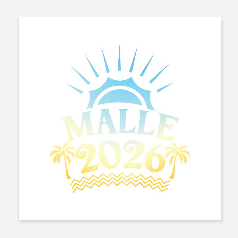 Malle 2026 Multicolore Poster 20 x 20 cm