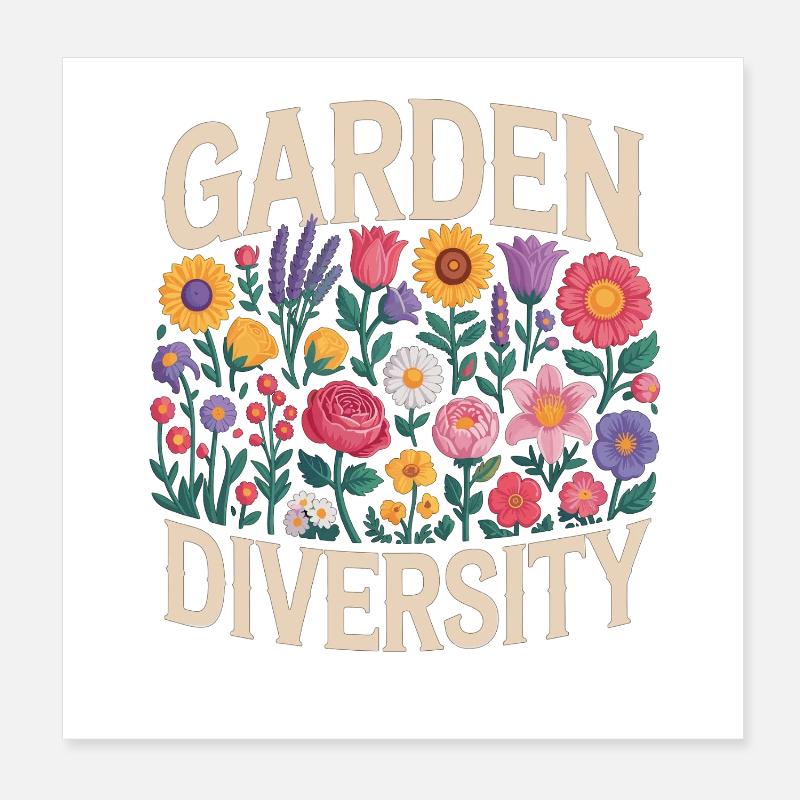 Garden Diversity Blumen Garten Poster 20x20 cm