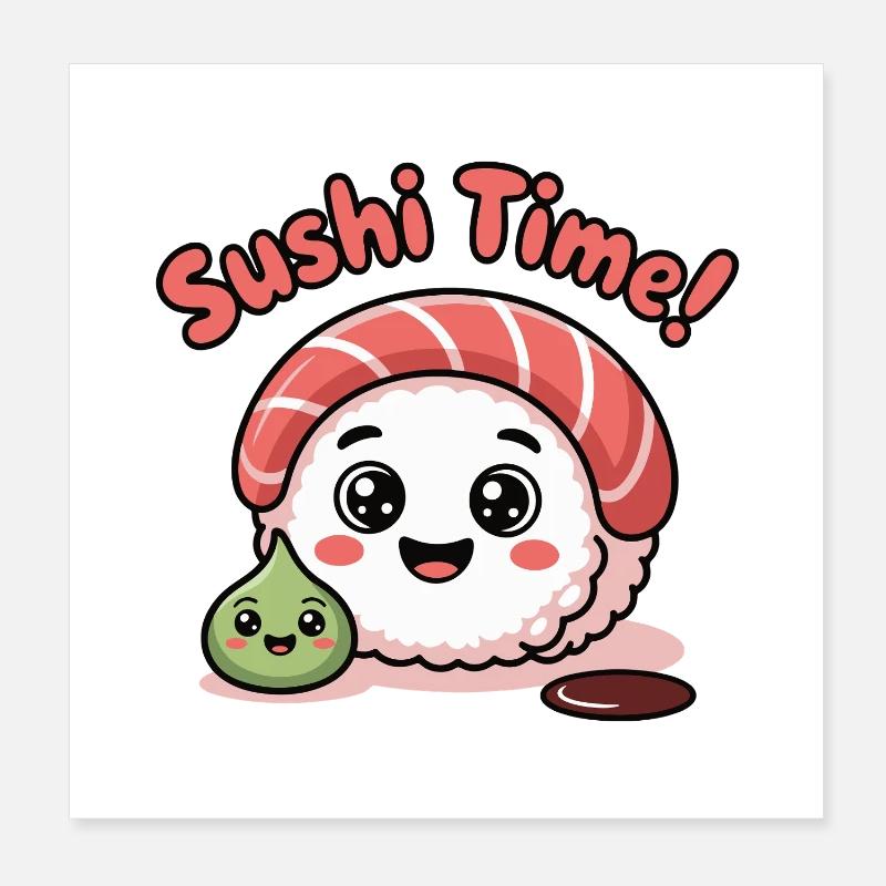 Sushi Time Roll Icon Poster 8" x 8" (20x20 cm)