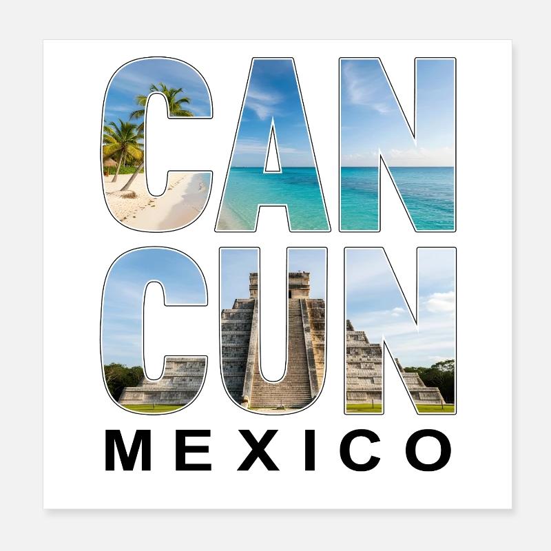 Cancun Mexico Poster 8" x 8" (20x20 cm)