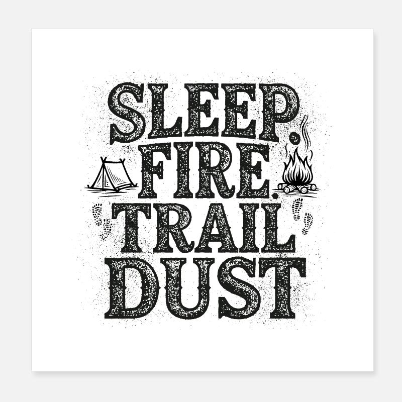Manifeste Sleep Fire Trail Dust Minimalist Camper Poster 20 x 20 cm