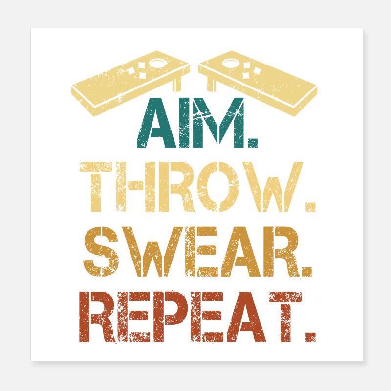 Aim Throw Wear Repeat Tee Poster 8" x 8" (20x20 cm)