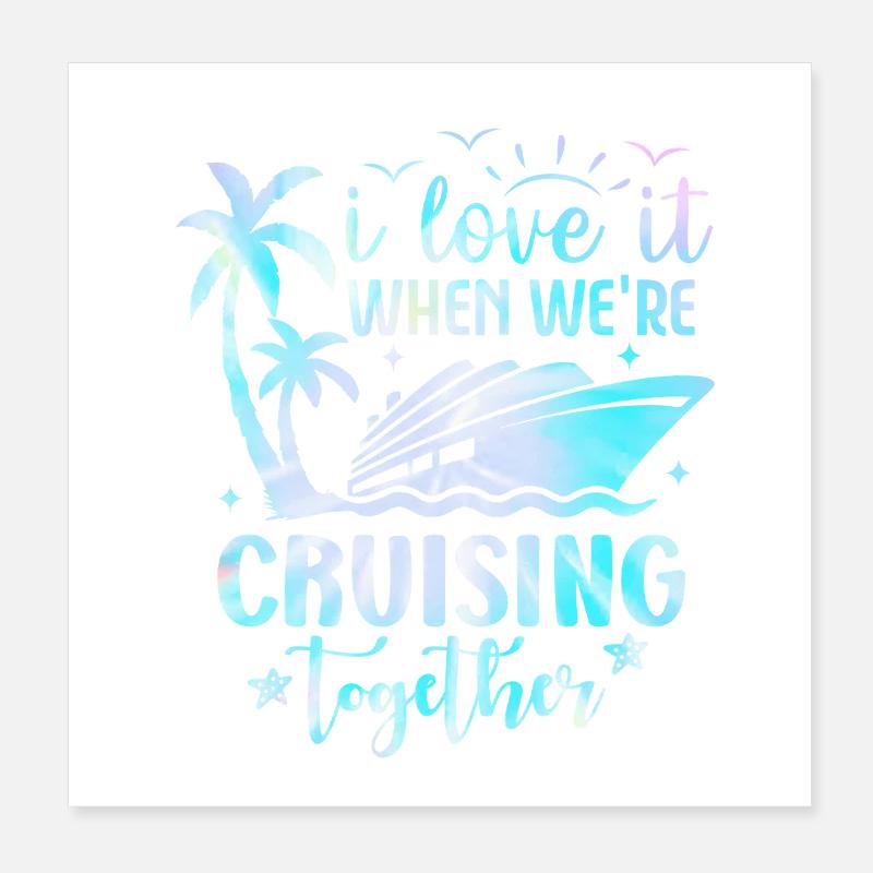Croisière ensemble Palms & Yacht Poster 20 x 20 cm
