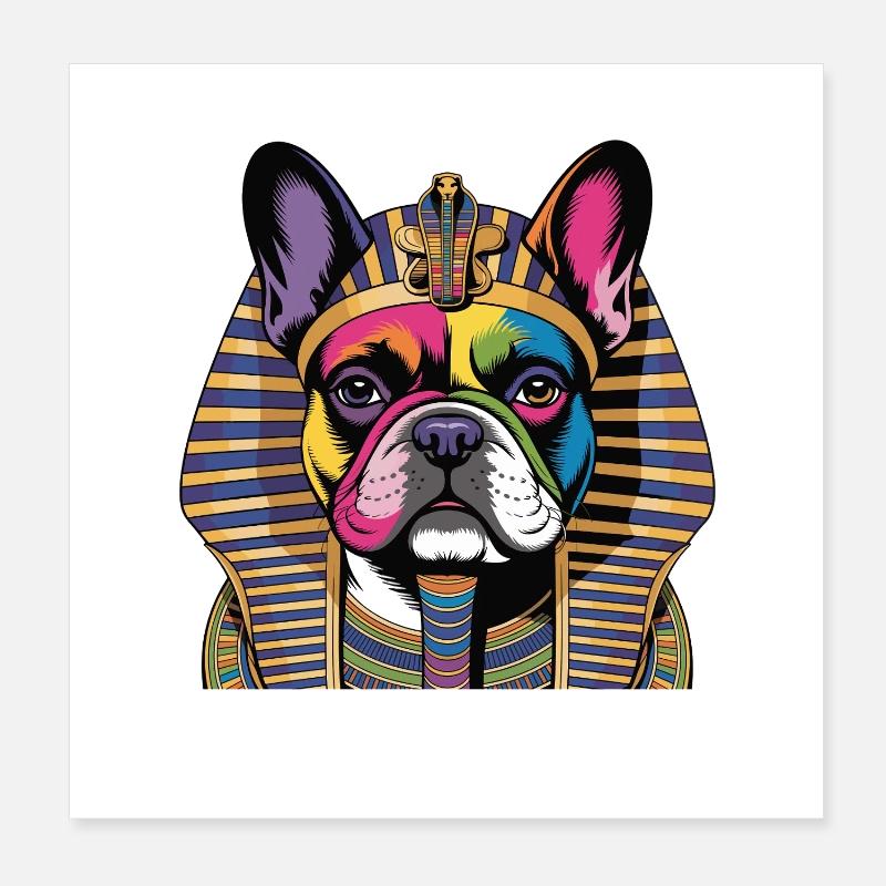 Portrait arc-en-ciel du chien pharaon Poster 20 x 20 cm